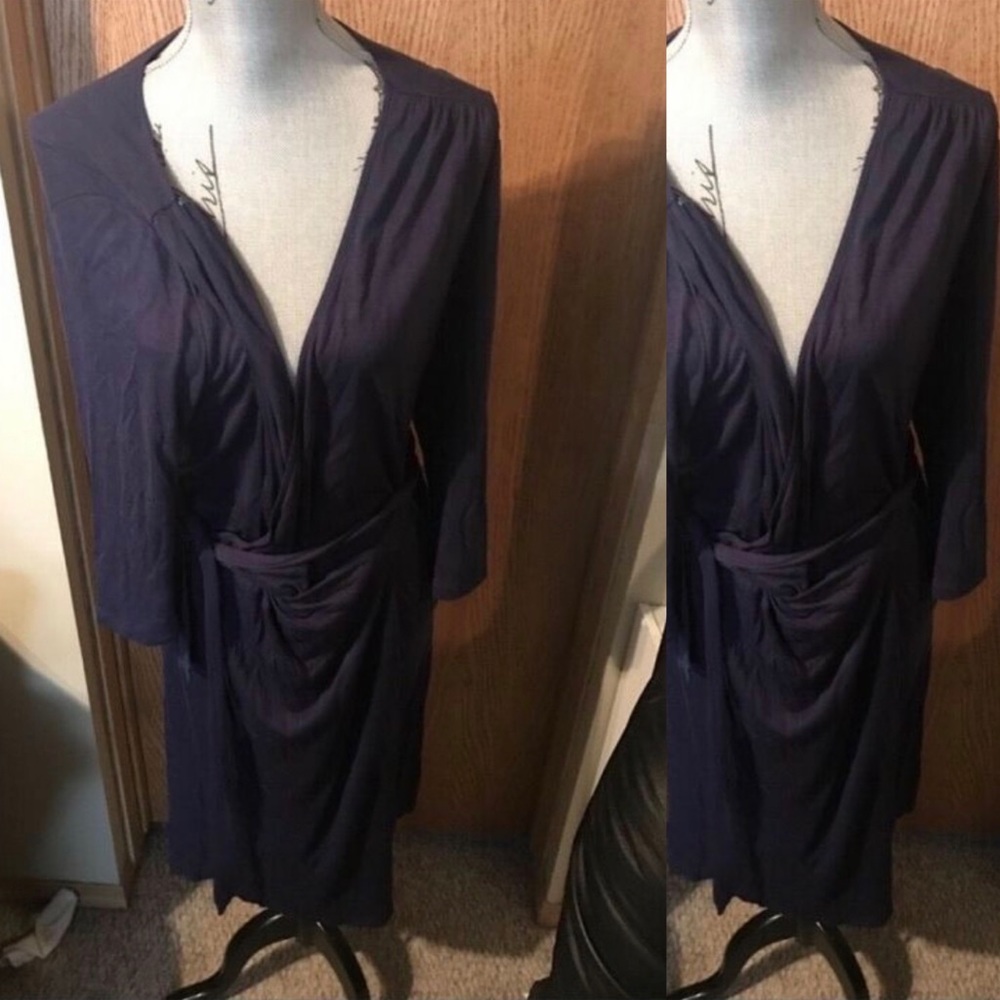 Navy blue wrap dress
